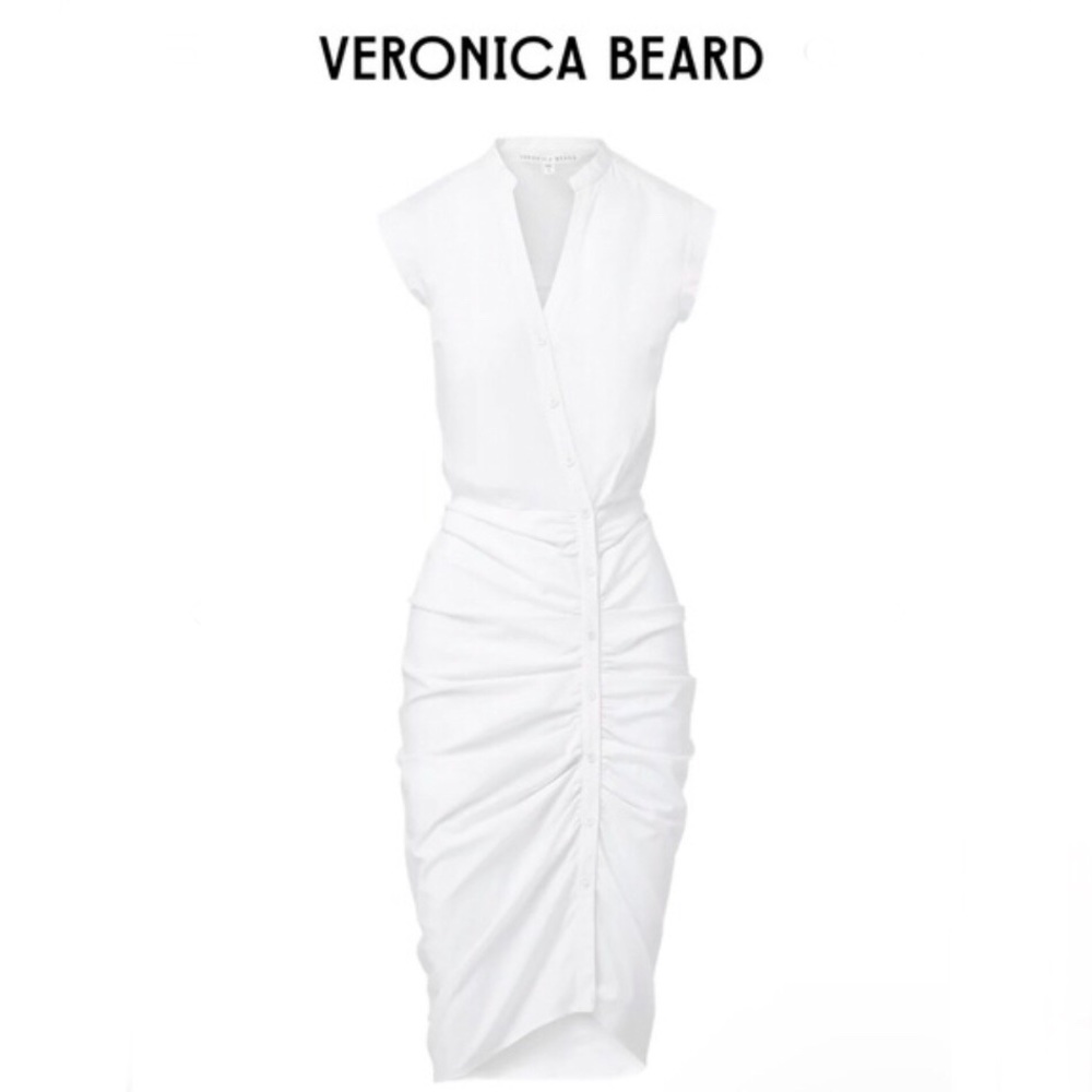 Veronica Beard Ruched Poplin Shirtdress - Picture 3 of 6